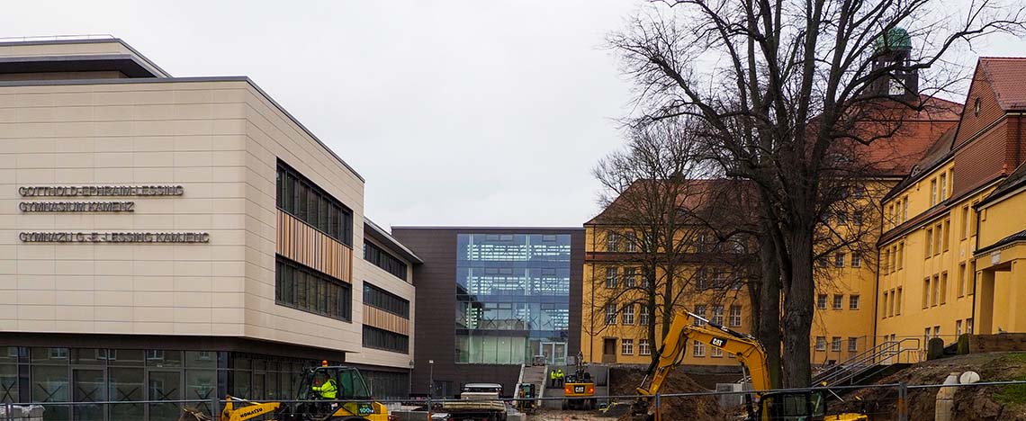 Baustelle für den neuen Schulcampus an der Oststraße in Kamenz (Foto: Thomas Kleinstück)